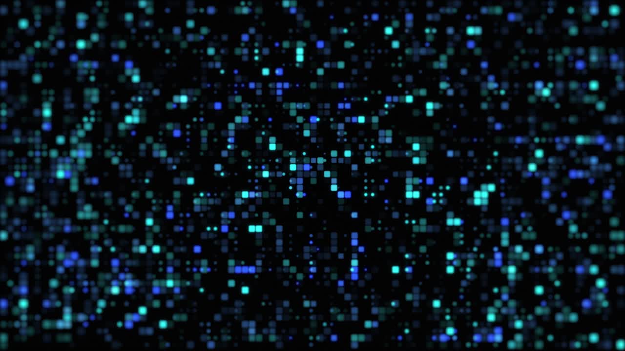 abstracto tecnología de fondo concepto de movimiento patrón geométrico colorido en pantalla oscura para su diseño gráfico. patrón de bloque de bucle sin costuras fondo de movimiento de mosaico.