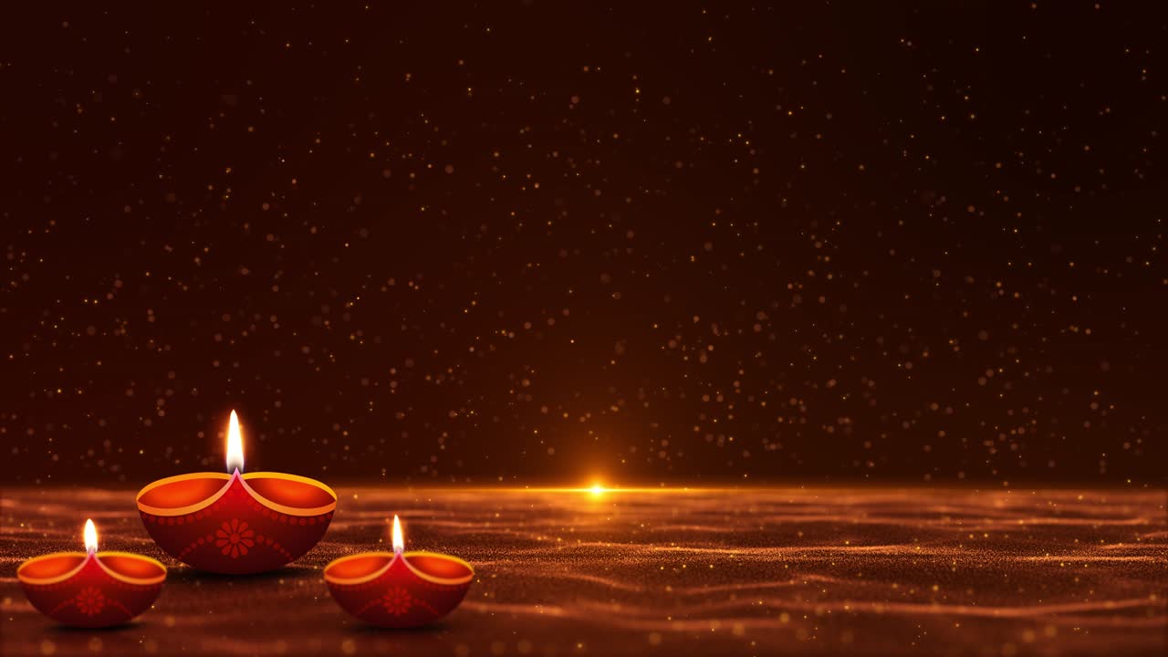 Felice Diwali, lampade diya in argilla accese, celebrazione tradizionale indiana del festival indù delle luci Diwali