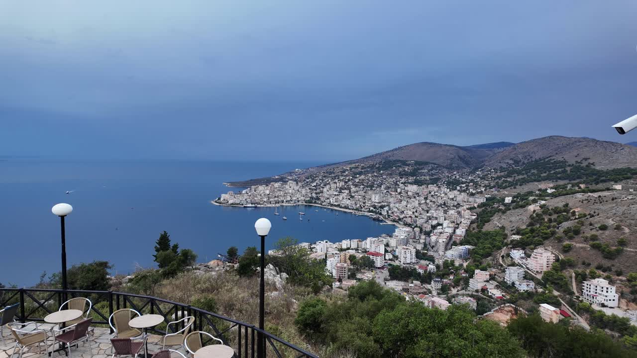 Sarandë Albania city Saranda Albanian holiday resort town riviera viewpoint landscape