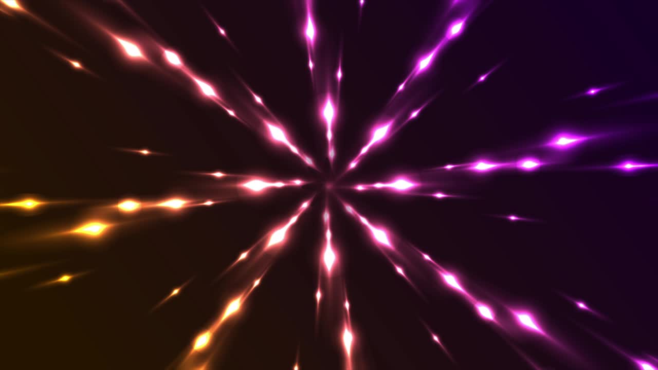 Orange and violet neon glowing pattern video animation