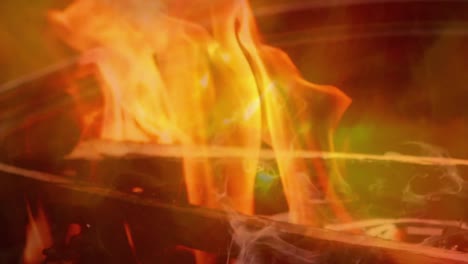 animación digital de fuego en cámara lenta