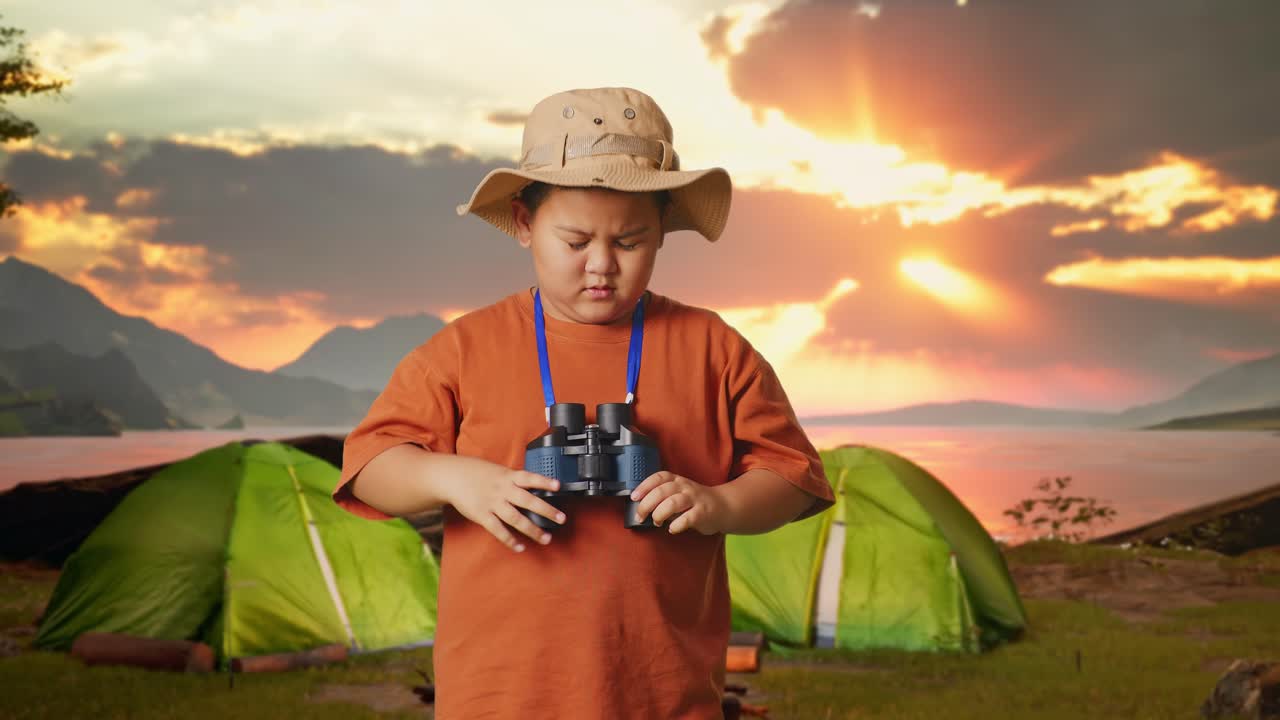 A Disappointed Child Camping