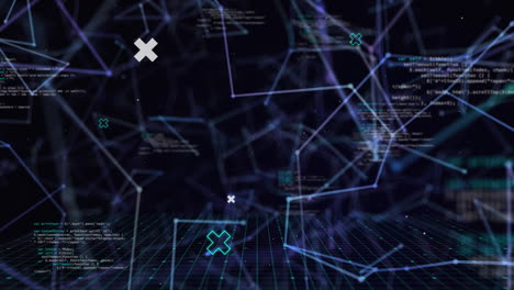 network of connections against blue background