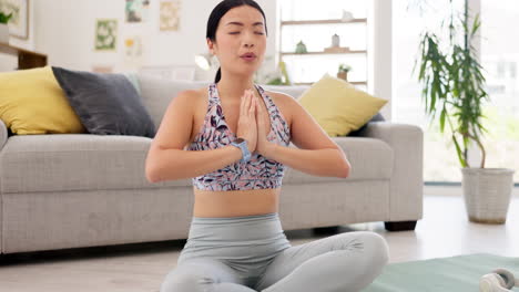 Manos-Namaste,-Yoga-Y-Rostro-De-Mujer-Rezando