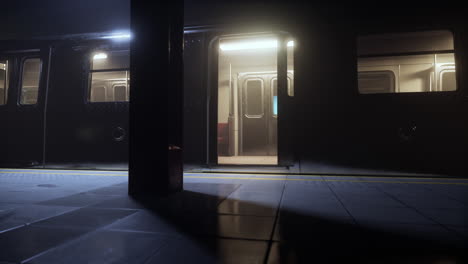 inside of an empty subway metro