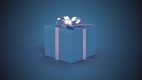 3d render blue gift - 4k seamless rotating realistic gift