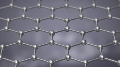 graphene atom nanostructure loopable animation. nanotube in form of honeycomb. concept nanotechnology and sciences. 3d animation