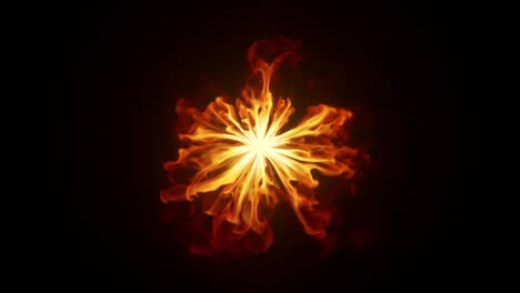 a round clot of fiery energy emitting flames in slow motion