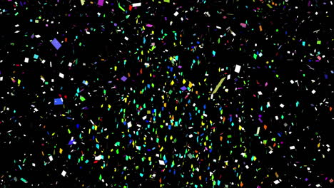 animación de confeti multicolor que cae sobre un fondo negro