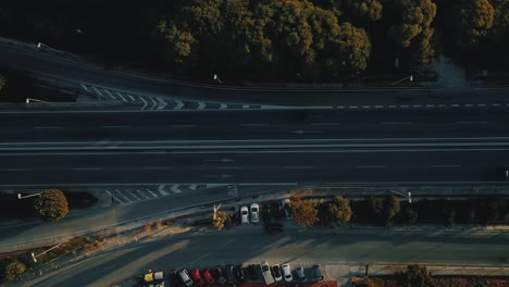 Aerial-view-of-highway-on-the-countryside