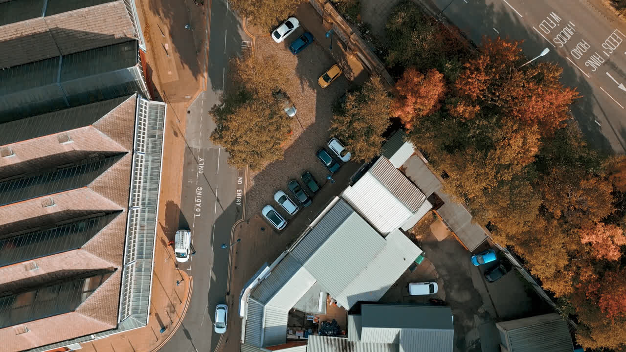 vista panorámica aérea de casas residenciales en barrio urbano