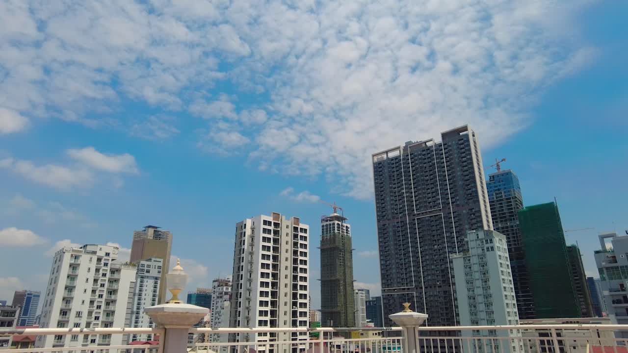 Panning Timelapse view, district neighbourhood, building architecture