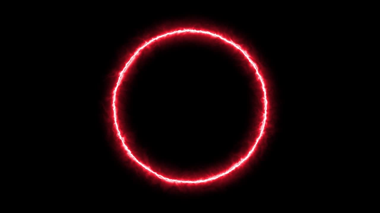 빨간 반지 빛나는 전기 애니메이션 모션 그래픽