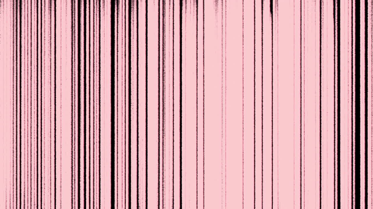 Abstrakte rosa vertikale linjer med glitcheffekt på svart bakgrunn