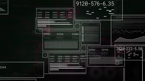 animación del procesamiento de datos sobre diagramas