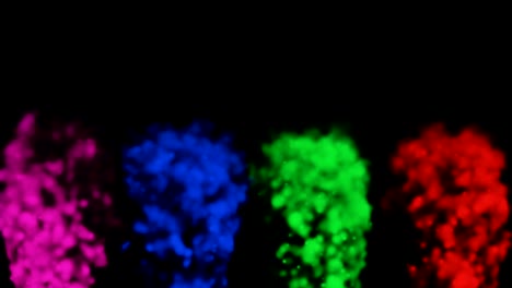el ordenador abstracto generó humo de colores rosa, azul, verde y rojo.