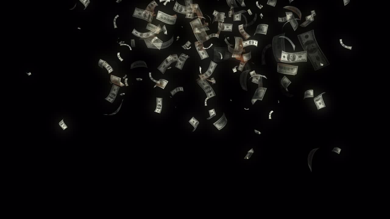 animado de partículas de dinero de estados unidos