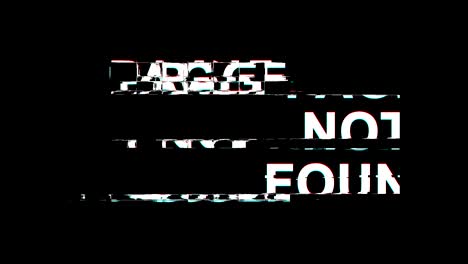 página no encontrada efecto glitch texto distorsión de televisión digital animación de bucle 4k