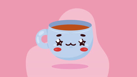 cute kawaii coffee cup illustration