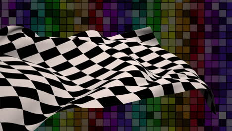 chequered flag  in a colourful background