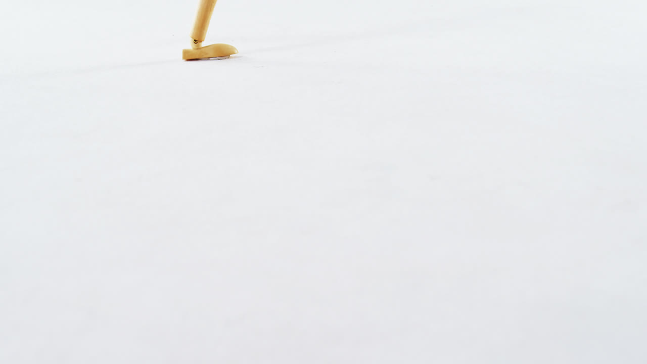 Figurine jogging on white background