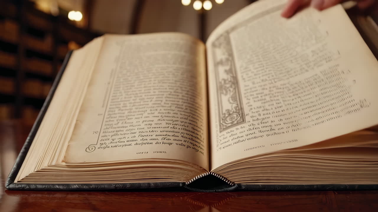 libros abiertos en una biblioteca histórica