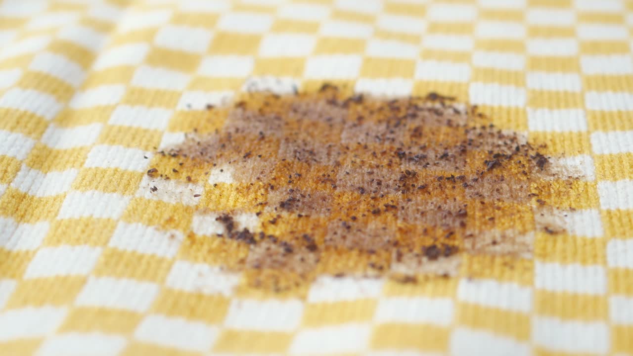 Spotted Stain on Checkered Cloth