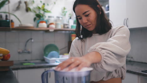 el desayuno está mezclado y casi listo.
