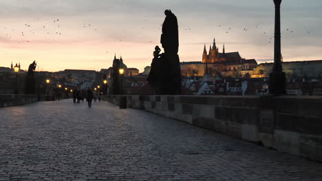 karluv most aka charles bridge in twilight, prague, czech republic