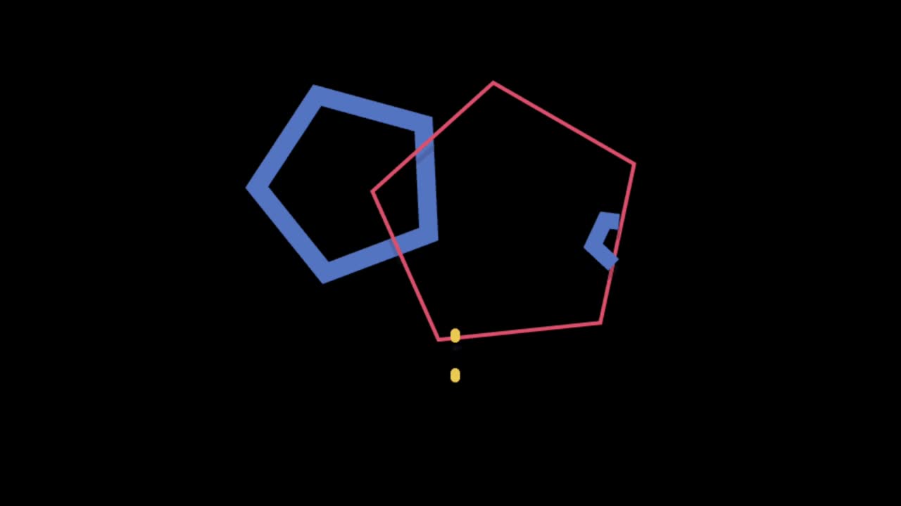 animación de forma geométrica colorida aislada sobre un fondo negro.