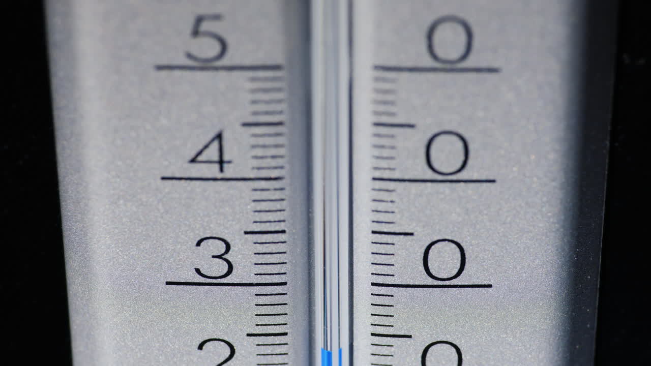 판독 값이 변경되는 온도계 눈금