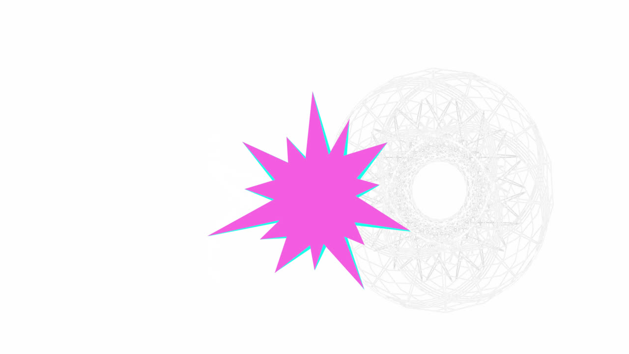 모양 위에 보라색 별의 애니메이션