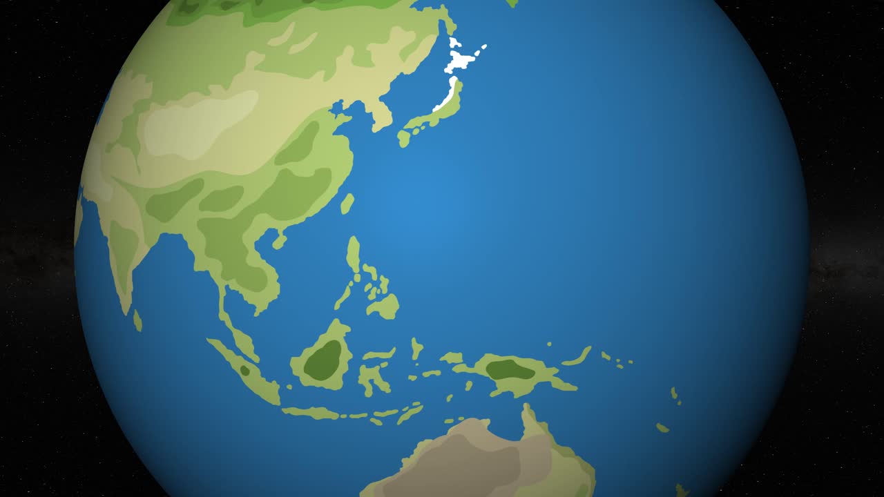 이집트의 카이로를 강조하기 위해 애니메이션 지구