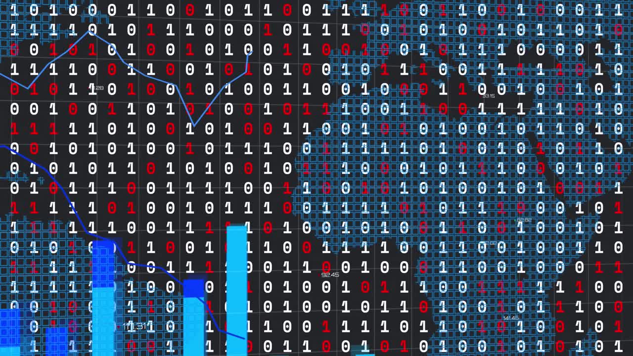 Animation of world map over data processing