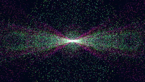 galaxia nocturna con luces de neón y polvo volando al azar