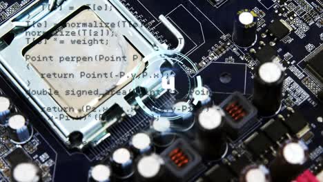 animación de la cuenta atrás y procesamiento de datos a través de hardware informático