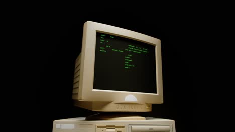 Vintage CRT Monitor Displaying a Command Line Interface