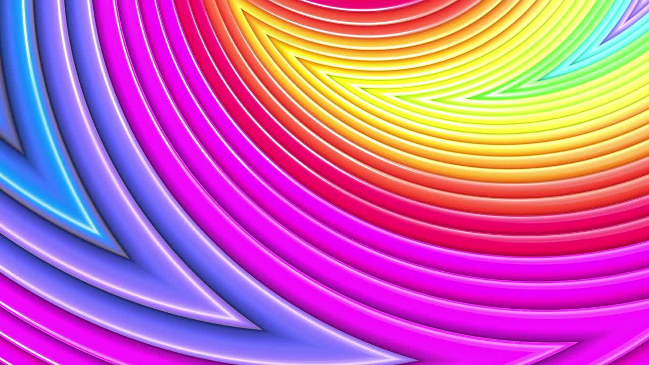 las rayas multicolores del arco iris se mueven cíclicamente.