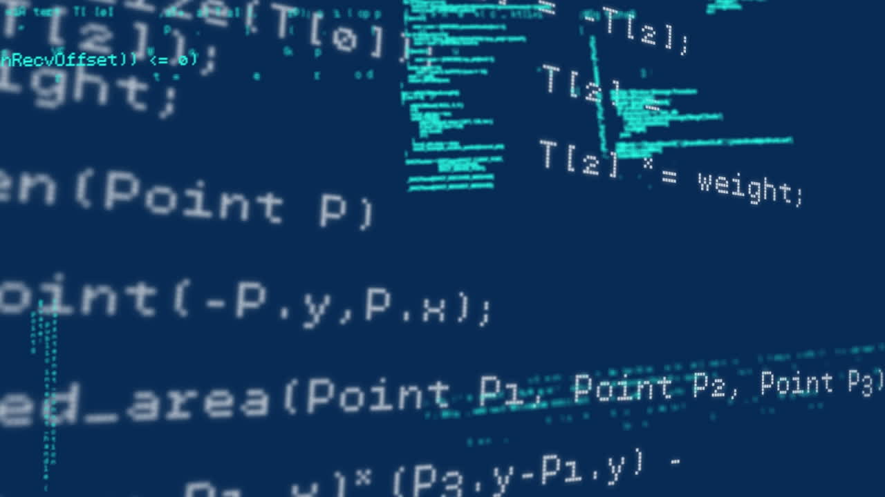 animación del procesamiento de datos sobre fondo azul