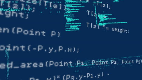 animation of data processing on blue background