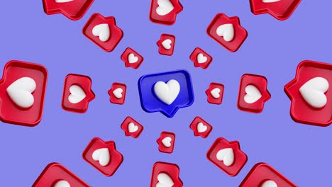 los íconos del corazón de las redes sociales