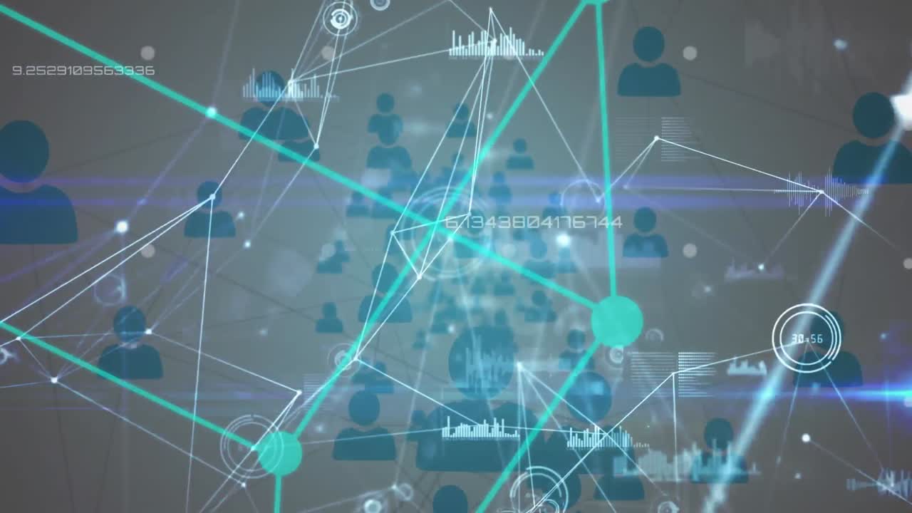 연결 네트워크의 애니메이션과  ⁇ 색 배경 위의 지구