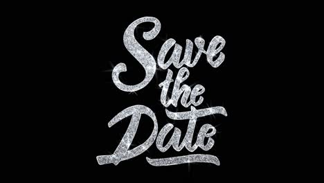 save the date glitter typography