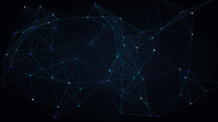 Abstract Digital Network Connection with Glowing Nodes and Lines