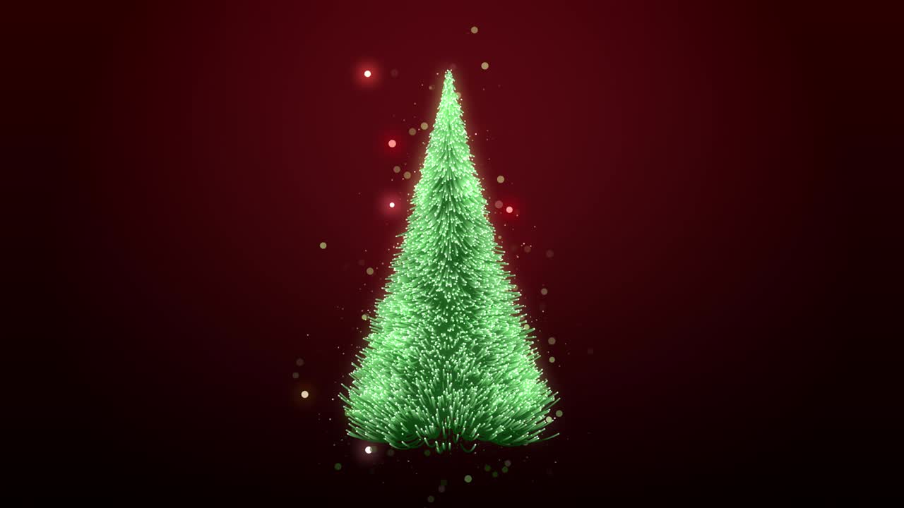 вращающаяся зеленая рождественская елка с блестящими петлями 4к