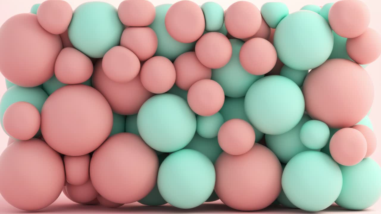 Abstract Background with Pink and Mint Green Spheres