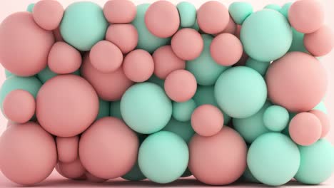 abstract background with pink and mint green spheres