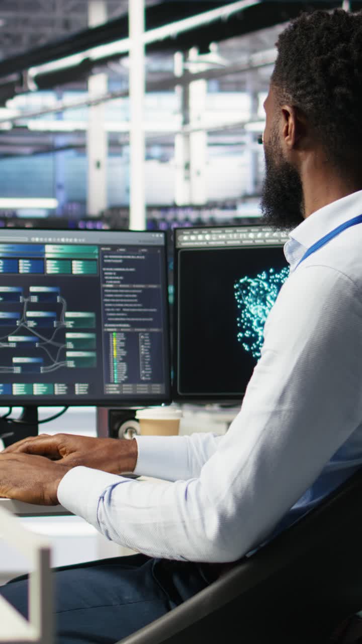 Vertical Video Server Hub Admin Using Neural Network Node Tree Tool To Optimize System Health