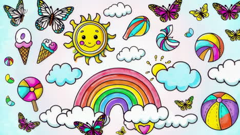 cute summer doodle art