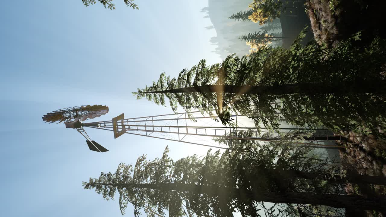 típica turbina de molino de viento vieja